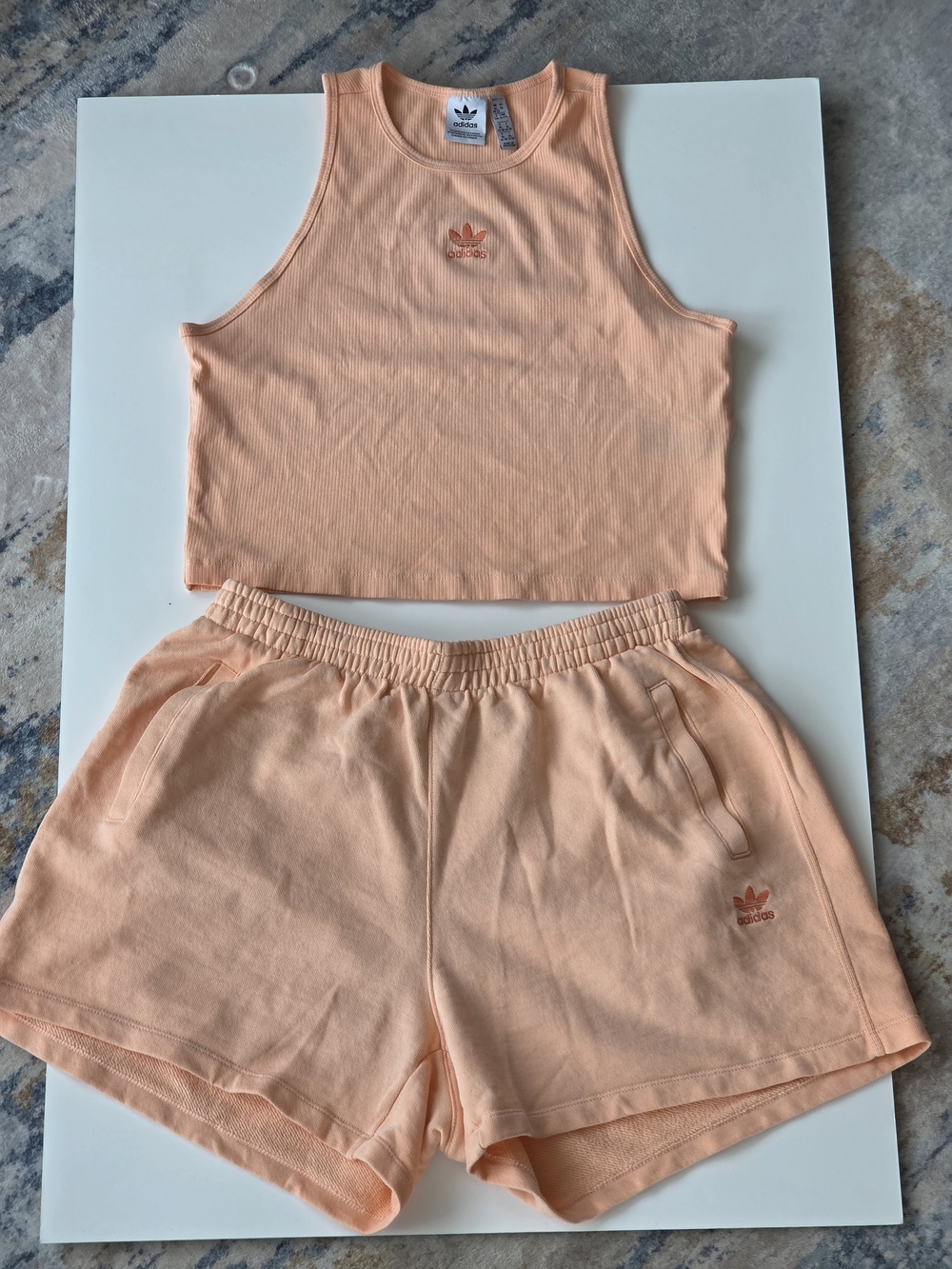 Adidas Women’s Peach Ribbed Crop Tank